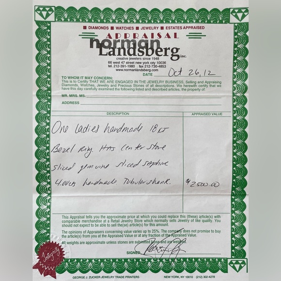 18K RING W/4 CARAT BEZEL CHOCOLATE SAPPHIRE SIZE 5 - Picture 10 of 10